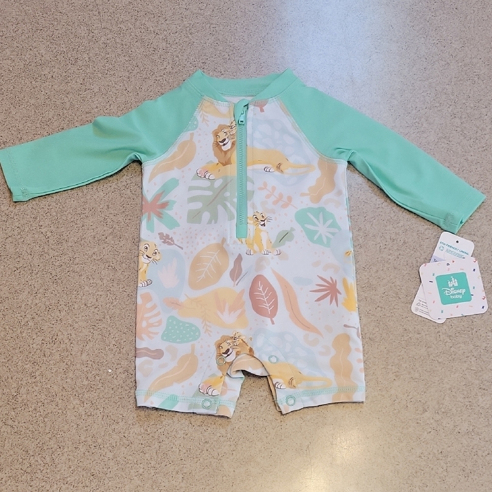 Disney Lion King Rashguard UPF 50 size 3/6 Months New With Tags